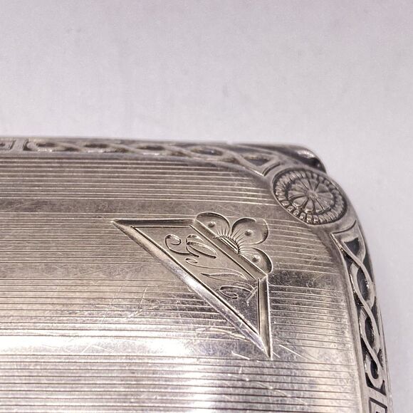 WILLIAM HENRY SPARROW STERLING SILVER CURVED CIGARETTE CASE Engraved - Picture 3 of 16